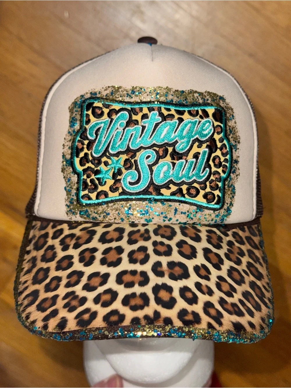 Vintage Soul Leopard Print Trucker Hat